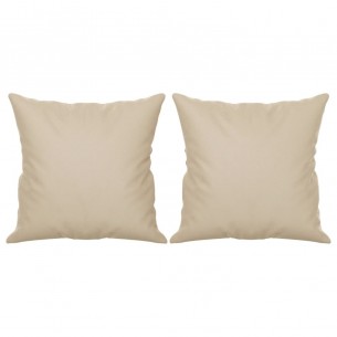 Canapé 3 places avec oreillers crème 180 cm tissu microfibre