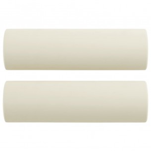 Canapé 3 places avec oreillers décoratifs crème 180 cm velours