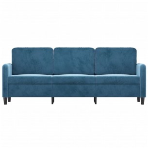 Canapé à 3 places Bleu 180 cm Velours