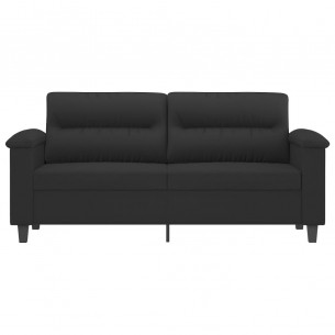 Canapé à 2 places Noir 140 cm Tissu microfibre
