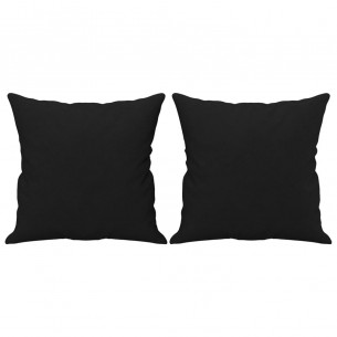 Canapé 2 places avec oreillers noir 140 cm tissu microfibre