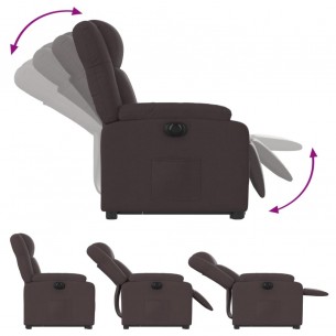 Fauteuil inclinable électrique marron foncé tissu