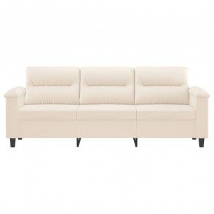 Canapé à 3 places Beige 180 cm Tissu microfibre