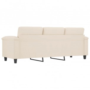 Canapé à 3 places Beige 180 cm Tissu microfibre