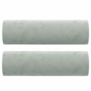 Canapé 2 places avec oreillers gris clair 120 cm velours