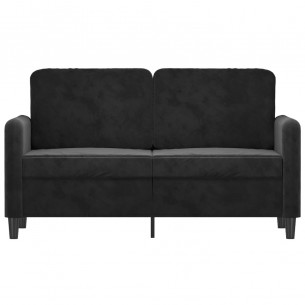 Canapé à 2 places Noir 120 cm Velours