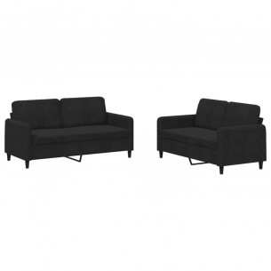 Ensemble de canapés 2 pcs noir velours
