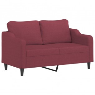 Canapé à 2 places Rouge bordeaux 140 cm Tissu