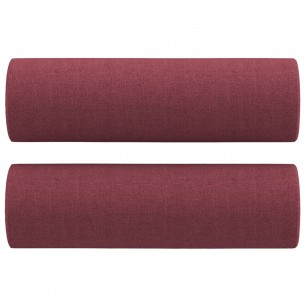 Canapé 3 places avec oreillers décoratifs bordeaux 180 cm tissu