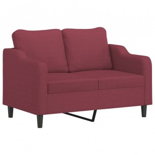 Ensemble de canapés 2 pcs avec coussins Rouge bordeaux Tissu