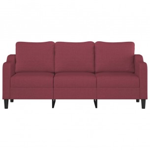 Canapé à 3 places Rouge bordeaux 180 cm Tissu