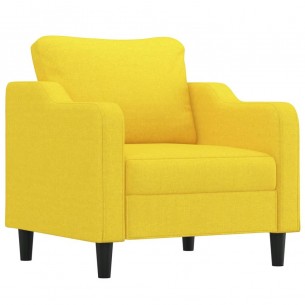 Fauteuil avec repose-pied Jaune clair 60 cm Tissu
