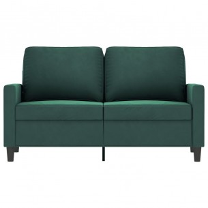 Canapé à 2 places Vert foncé 120 cm Velours