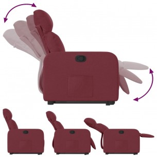 Fauteuil inclinable rouge bordeaux tissu