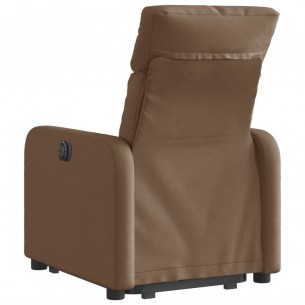 Fauteuil inclinable électrique marron tissu