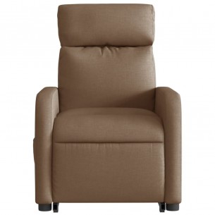 Fauteuil inclinable électrique marron tissu