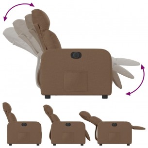 Fauteuil inclinable électrique Marron Tissu