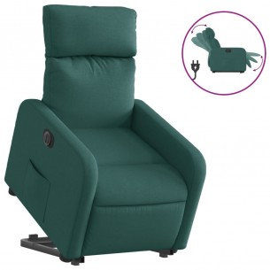 Fauteuil inclinable électrique vert foncé tissu