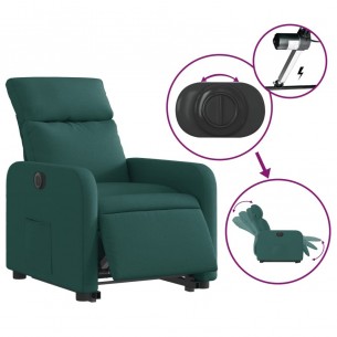 Fauteuil inclinable électrique vert foncé tissu