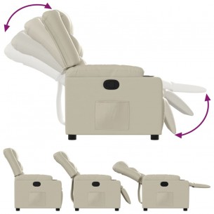 Fauteuil inclinable Crème Similicuir