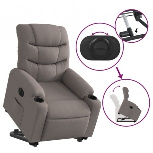 Fauteuil inclinable électrique taupe tissu