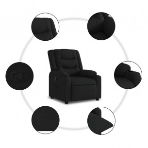 Fauteuil inclinable Noir Tissu