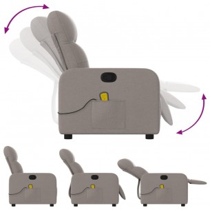 Fauteuil de massage inclinable Taupe Tissu
