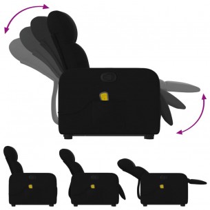 Fauteuil de massage inclinable Noir Tissu