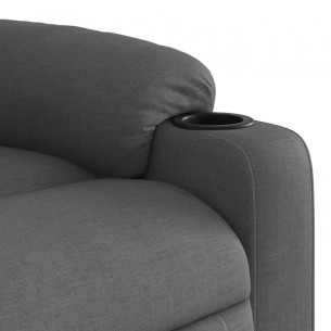 Fauteuil inclinable de massage électrique Gris foncé Tissu