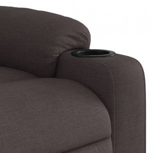 Fauteuil inclinable électrique Marron foncé Tissu