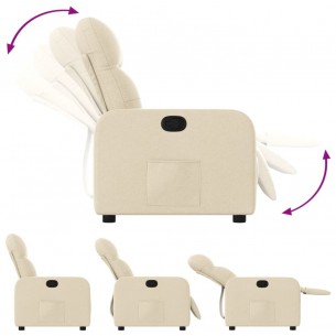 Fauteuil inclinable Crème Tissu