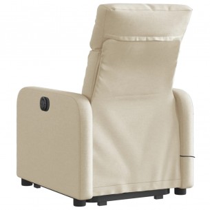 Fauteuil inclinable de massage Crème Tissu