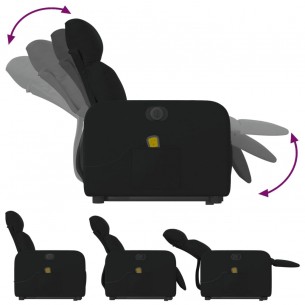 Fauteuil inclinable de massage électrique Noir Tissu