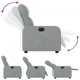 Fauteuil inclinable électrique Gris clair Tissu