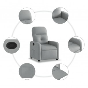Fauteuil inclinable Gris clair Tissu
