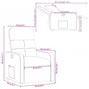 Fauteuil inclinable Gris clair Tissu
