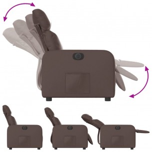 Fauteuil inclinable électrique Marron Similicuir