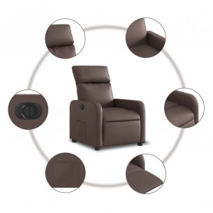Fauteuil inclinable électrique Marron Similicuir