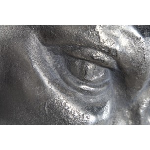 Trophée mural 65 cm en tête de taureau en aluminium argenté