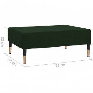 Repose-pied Vert foncé 78x56x32 cm Velours