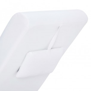 Chaise longue de massage avec oreiller Blanc Similicuir