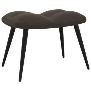 Chaise de relaxation avec repose-pied Gris foncé Velours