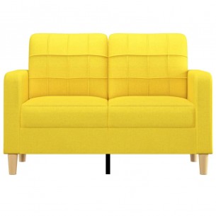 Canapé à 2 places Jaune clair 120 cm Tissu