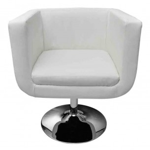 Chaises de bar lot de 2 blanc similicuir