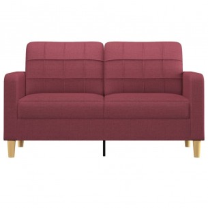 Canapé à 2 places Rouge bordeaux 140 cm Tissu