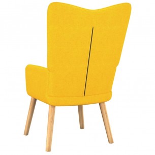 Chaise de relaxation avec tabouret Jaune moutarde Tissu