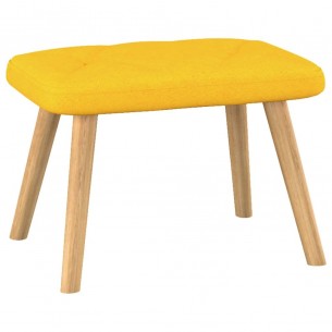 Chaise de relaxation avec tabouret Jaune moutarde Tissu