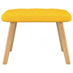 Chaise de relaxation avec tabouret Jaune moutarde Tissu