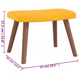 Chaise à bascule avec repose-pied Jaune moutarde Velours