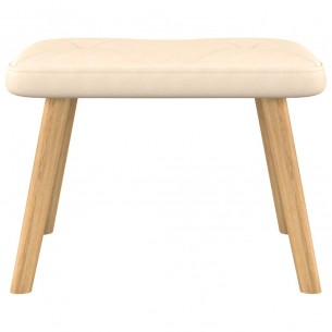 Chaise à bascule avec repose-pied Crème Tissu